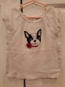 Gymboree Girls Size 4T Poppy Love Dog Ivory Tshirt - Picture 1 of 3