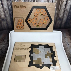 Palmetto Puzzle Works 3 and 4 Difficulty wood new Man Puzzle sealed set 2 - Picture 1 of 10