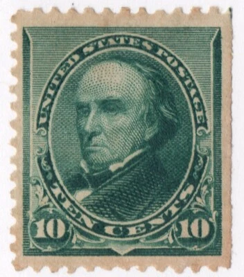 US Sc# 226 *UNUSED NG H* { -VF- 10c GREEN DANIEL WEBSTER } GREAT FROM 1890 SERIE - Image 1 of 3