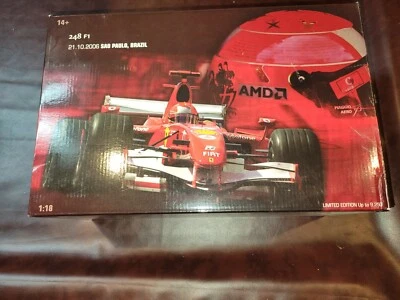 2006 F1 FERRARI 248 MICHAEL SCHUMACHER 1/18 SAO PAULO LAST RACE HOT WHEELS J2996 - Image 1 of 4