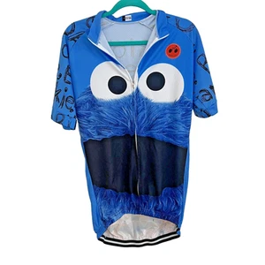 Sesame Street Cookie Monster Ride Bikes Eat Cookie Men's 2XL Bike Cycling Jersey - Picture 1 of 8