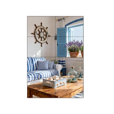 Espelho adesivo pequeno para decoração de parede, espelhos de segurança adesivos de plástico sem vidro... - Imagem 1 de 4