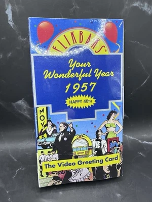 Your Wonderful Year 1957 Happy 40th VHS Tape Flikbaks Video Greeting Card New - Image 1 of 3