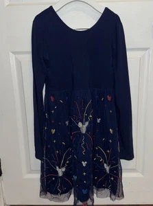 Hanna Andersson Disney Tulle Mickey Mouse Dress Girls 12 Blue 100th Anniversary - Picture 1 of 7