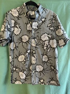 Vintage Avanti Hawaiian Short Sleeve Shirt S Gray & Black - Picture 1 of 7