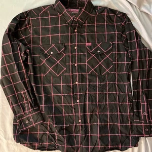 Dixxon Flannel Co Mens Button Snap Shirt Plaid “The Hope” Breast Cancer 2xl - Picture 1 of 4