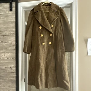 VTG USA Military Wool Coat Mens 36S Army Green Overcoat Coldweather 1940s WWII - Picture 1 of 9
