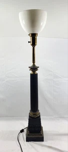 Mid-Century Stiffel Brass/Milk Glass Hollywood Regency Rembrandt Torchiere 38” T - Picture 1 of 16