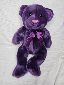 Kids Preferred Purple Teddy Bear 17” Plush Stuffed Animal Toy With Satin Ribbon - Picture 1 of 6