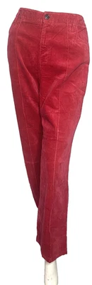LIZ CLAIBORNE Women Red High Rise Straight Leg 5 Pocket Cotton Pants 14 - Image 1 of 4