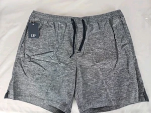 Neu mit Etikett! GAP Herren Pull-On Leinenmischung Shorts meliert blau XXL verstellbare Hüfttaschen - Bild 1 von 9