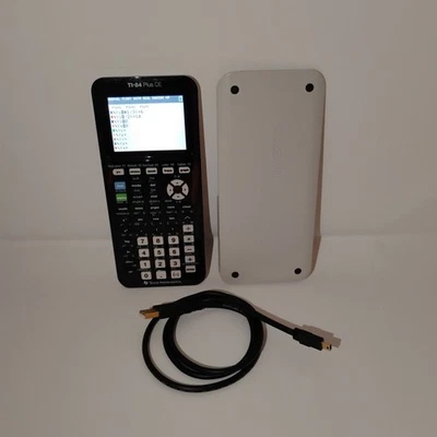 Texas Instruments TI-84 Plus CE Graphing Calculator Cable Battery & Case TESTED - Image 1 of 4