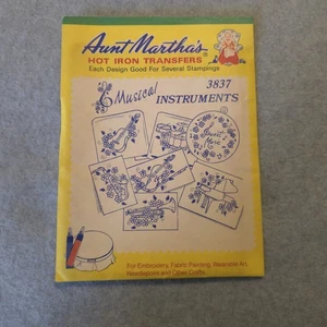 Tante Martha’s Hot Iron Transfers #3837 Musikinstrumente Stickmuster - Bild 1 von 3