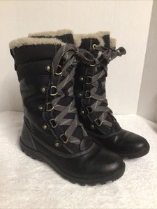 Timberland Mount Hope Women’s Black Leather Waterproof Snow Boot 8709R Size 7.5 - Picture 1 of 12