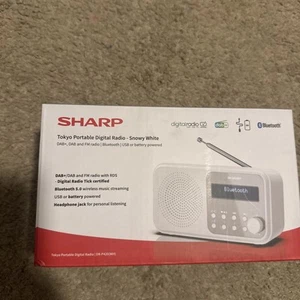 SHARP Tokyo Portable Radio DAB DAB+ and FM with Bluetooth White - Picture 1 of 4