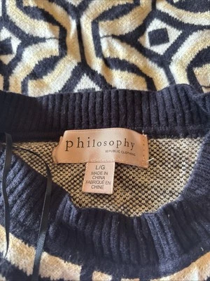 Girls Philosophy Blue/White Sweater Size L - Image 1 of 4