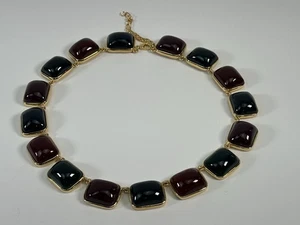 Collar De Colección Kenneth Jay Lane Multicolor Jalea Cabujón Bisel Dorado Eslabón 16 pulgadas - Imagen 1 de 7