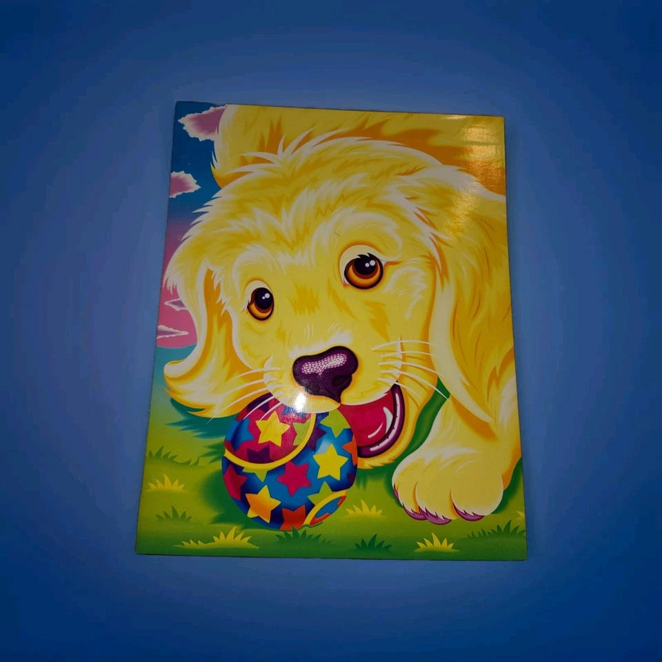 Vintage Lisa Frank Golden Retriever Puppy Ball Folder 3 Ring 2 Pockets 1990s Dog - Image 1 of 4