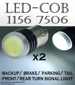 x2 COB Xenon LED 1156 7506 7527 Super White Fit Tail Brake Light Bulbs M101 - Picture 1 of 7