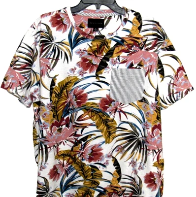 男式 XL 热带口袋 T 恤 Sean John 夏威夷冲浪短袖度假 — 第 1/4 张图片