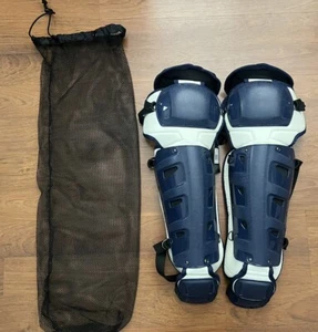 NIKE Vapor Catchers Leg Shin Guards Navy Blue White NEW Adult Unisex Sz 17" - Picture 1 of 10