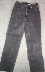 Vintage Harley Davidson Women's Straight Leg Jeans Size 10 P Black Motorcycle - Picture 1 of 8