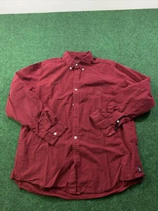 Chaps Button Up Shirt Mens Large Red Black Plaid Long Sleeve - Picture 1 of 7
