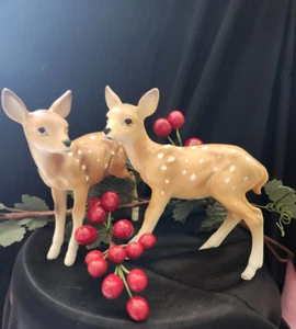 Vintage Porcelain Reindeer Spotted H3110 (BOTH) SET OF 2 - 5" W - 4" T JAPAN - Picture 1 of 10