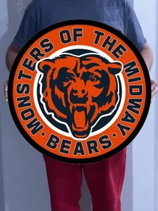 NFL Chicago Bears Logo Wood Sign 18" Wall Decor Handmade Party Sign - Bild 1 von 2