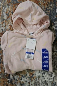 PUMA Youth Girl's Fleece Hoodie Sweatshirt Pink L14/16 - Picture 1 of 6