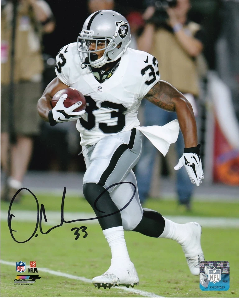 DEANDRE WASHINGTON OAKLAND RAIDERS ACCIÓN FIRMADO 8x10 Foto 1 de 1