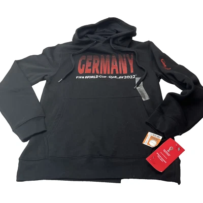 Alemania Copa Mundial FIFA Qatar 2022 Sudadera con Capucha Negra Pequeña NUEVA Foto 1 de 4