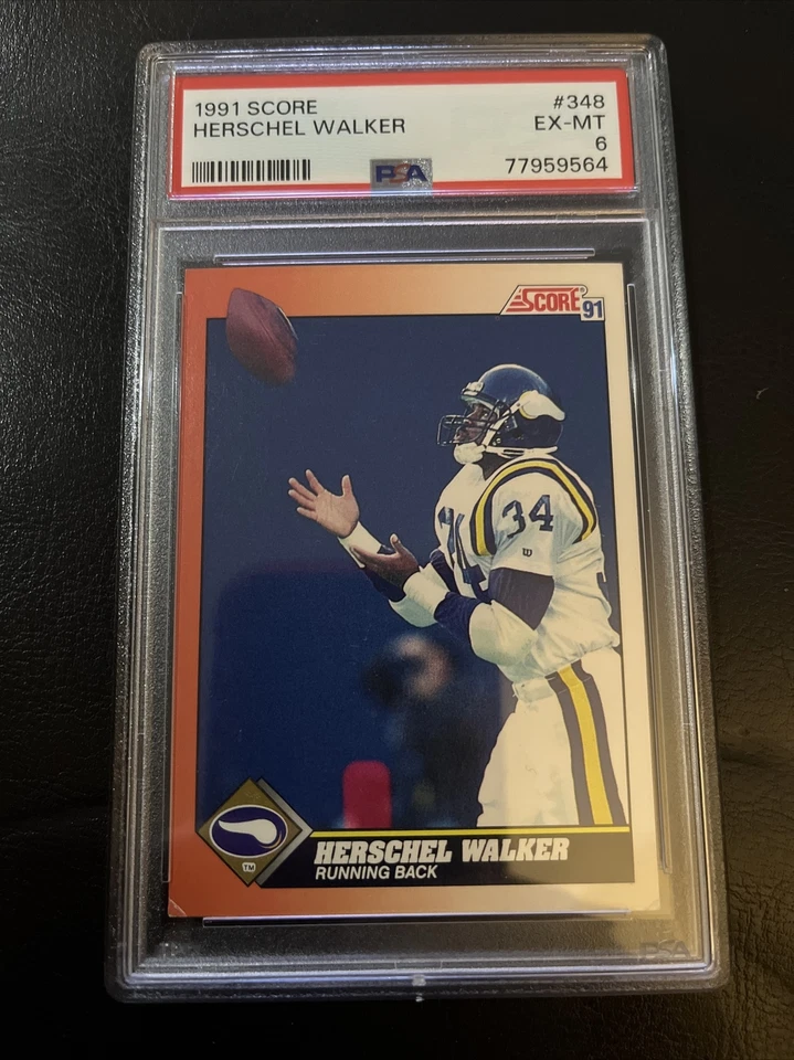 1991 Score - #348 Herschel Walker PSA EX-MT 6 POP 1, 4 Higher - Image 1 of 2
