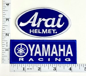 Embroidered 2-Patch Set - Motorcycles - Racing - Iron-on - Yamaha - Arai Helmets - Picture 1 of 1