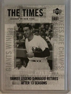 2001 Upper Deck Legends of New York #183 Joe DiMaggio New York Yankees Baseball  - Image 1 of 2