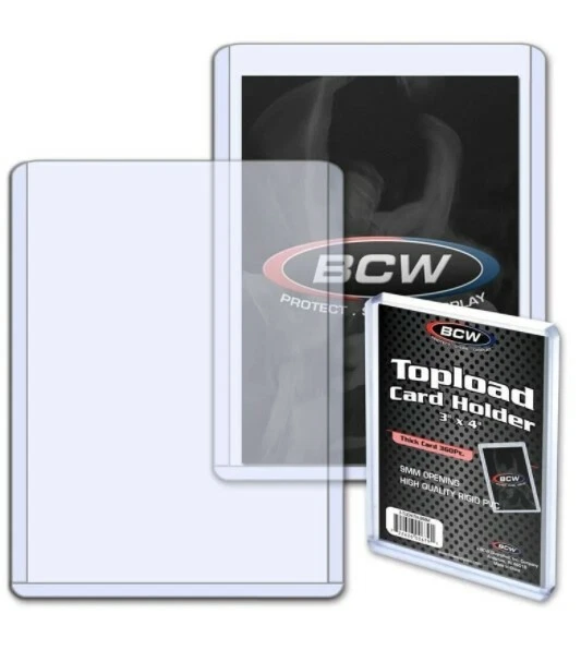 2 BCW 3x4 9mm Topload holder 360 pt Extra Thick Relic Jersey Cards - Image 1 of 1