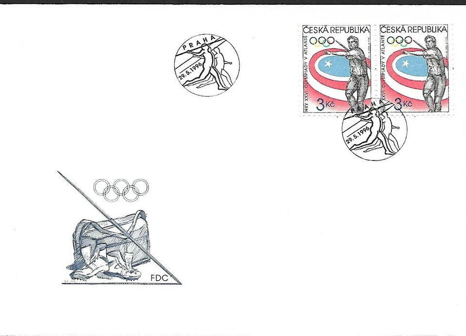 CZECHOSLOVAKIA 1996 CZECH REPUBLIC, FIRST DAY COVER SUMMER OLYMPICS - Image 1 of 1