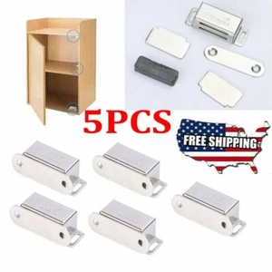 5 Packs Steel Hardware Heavy Duty High Magnetic Cabinet Door Catch Latch Silver - Picture 1 of 12