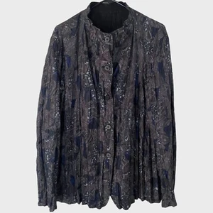 Issey Miyake Pleated Reversible Jacket Mens Size 3 Gray/Black Designer Button-Up - Picture 1 of 18