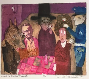 HERE'S TO BOILED PEANUTS Etching/mixed intaglio print by David Driesbach 1983 - Picture 1 of 1