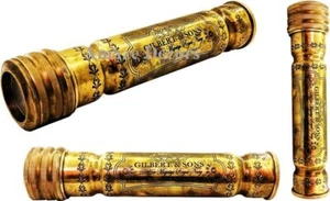 6 inch Full Brass kaleidoscope Antique Finish Brass Kaleidoscope gift for son - Picture 1 of 4