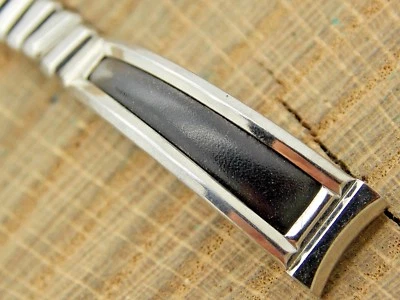 Vintage NOS Unused JB Champion Stainless Steel Leather Expansion Watch Band 10mm - Image 1 of 3