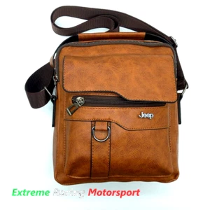 BORSA MASCHILE BROWN LOGO METALLICO JEEP CM 26X22X10 - Foto 1 di 9