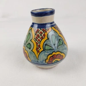 Talavera mexikanische Volkskunst Keramik roter Ton Blumenknospe Blumenvase 4" - Bild 1 von 6