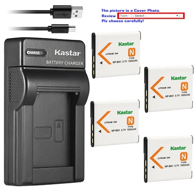 Kastar Battery Slim Charger for Sony NP-BN1 BC-CSN & Sony Cyber-shot DSC-W830