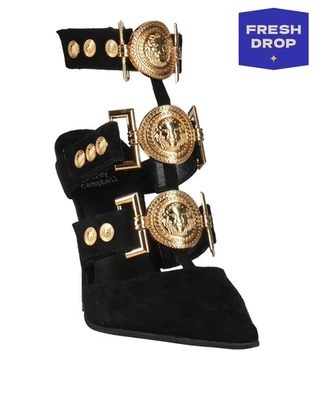 RRP€227 JEFFREY CAMPBELL Leather Ankle Strap Shoes US7.5 UK5 EU38 Made in Italy - Image 1 of 4