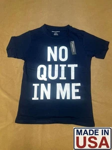 Camiseta No Quit In Me Azul Talla S Gráfico Motivacional Unisex Algodón Gimnasio Camiseta - Imagen 1 de 3