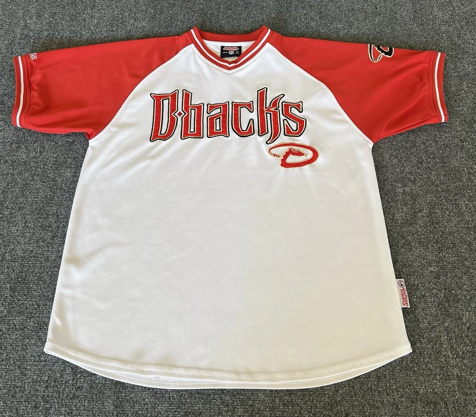 Arizona Diamondbacks Mens Large Jersey Red White Stitched Spellout Pullover MLB  - Image 1 of 4