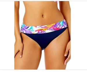 Parte inferior de bikini Anne Cole para mujer multicolor plegable estampado cintura mediana nueva con etiquetas - Imagen 1 de 4