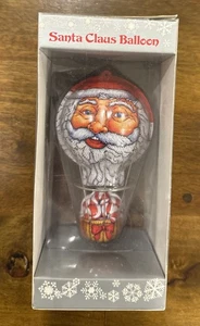1985 Vintage Enesco Blech Weihnachtsmann Heißluftballon Weihnachtsschmuck in Box - Bild 1 von 7